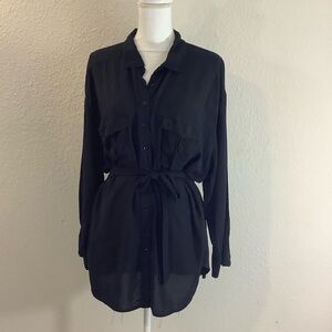 Audrey Lane black long sleeve tunic blouse Plus 3X
